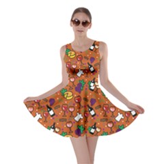 Wine Cheede Fruit Purple Yellow Orange Skater Dress by Alisyart