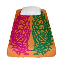 Brian Pink Green Orange Smart Fitted Sheet (single Size) by Alisyart