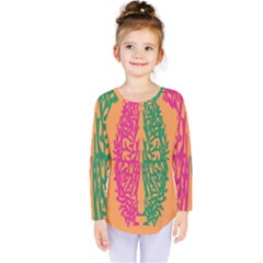 Brian Pink Green Orange Smart Kids  Long Sleeve Tee