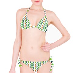 Chevron Wave Green Orange Bikini Set