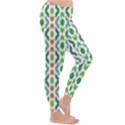 Chevron Wave Green Orange Classic Winter Leggings View3