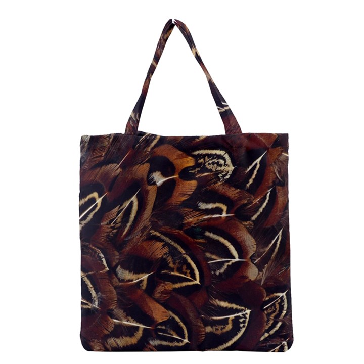 Feathers Bird Black Grocery Tote Bag