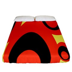 Circle Eye Black Red Yellow Fitted Sheet (queen Size) by Alisyart
