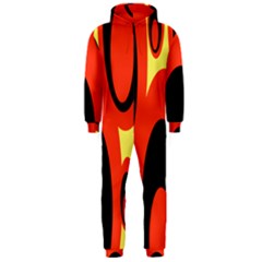 Circle Eye Black Red Yellow Hooded Jumpsuit (men)  by Alisyart