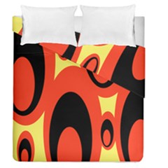 Circle Eye Black Red Yellow Duvet Cover Double Side (queen Size)