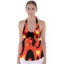 Circle Eye Black Red Yellow Babydoll Tankini Top View1