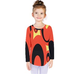 Circle Eye Black Red Yellow Kids  Long Sleeve Tee