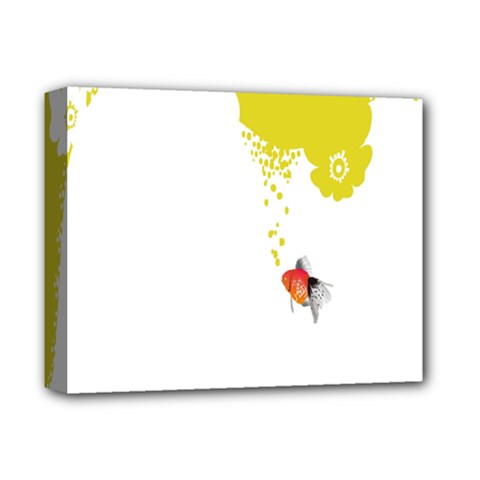 Fish Underwater Yellow White Deluxe Canvas 14  X 11 