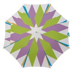 Chevron Wave Triangle Plaid Blue Green Purple Orange Rainbow Straight Umbrellas