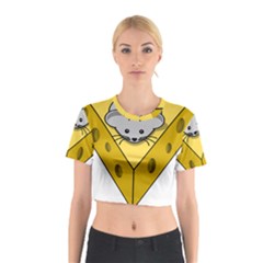 Cheese Mose Yellow Grey Cotton Crop Top