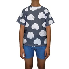 Cloud White Gray Sky Kids  Short Sleeve Swimwear by Alisyart