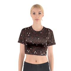 Cubes Small Background Cotton Crop Top by Simbadda