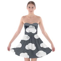 Cloud White Gray Sky Strapless Bra Top Dress by Alisyart