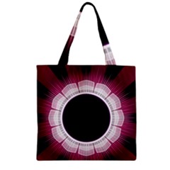 Circle Border Hole Black Red White Space Zipper Grocery Tote Bag by Alisyart