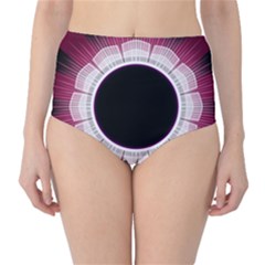Circle Border Hole Black Red White Space High-waist Bikini Bottoms