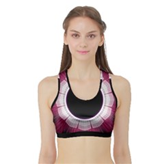 Circle Border Hole Black Red White Space Sports Bra With Border by Alisyart