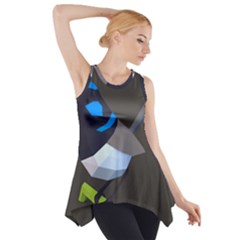 Animals Bird Green Ngray Black White Blue Side Drop Tank Tunic by Alisyart