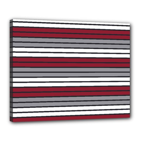 Fabric Line Red Grey White Wave Canvas 20  X 16 