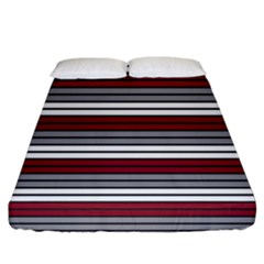 Fabric Line Red Grey White Wave Fitted Sheet (california King Size) by Alisyart