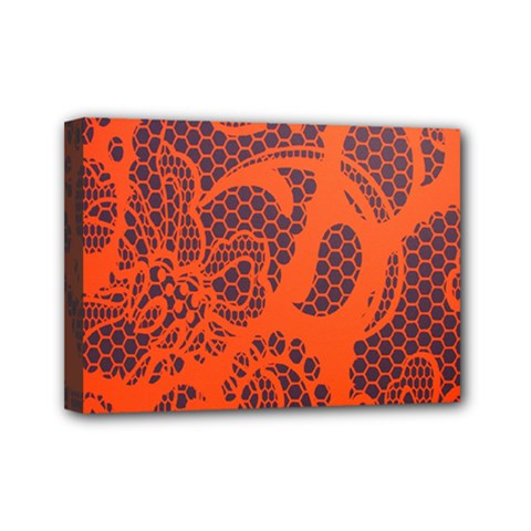 Enlarge Orange Purple Mini Canvas 7  X 5  by Alisyart