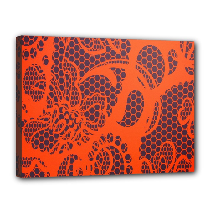 Enlarge Orange Purple Canvas 16  x 12 