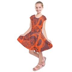 Enlarge Orange Purple Kids  Short Sleeve Dress by Alisyart