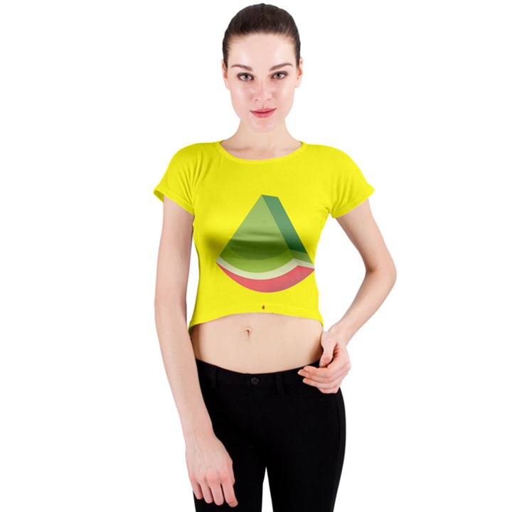Fruit Melon Sweet Yellow Green White Red Crew Neck Crop Top