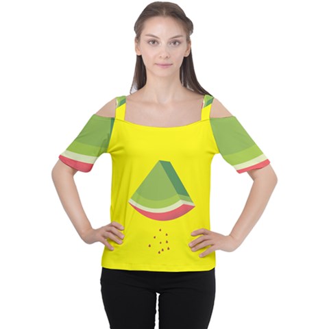 Fruit Melon Sweet Yellow Green White Red Women s Cutout Shoulder Tee by Alisyart