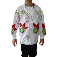 Floral Flower Rose Star Hooded Wind Breaker (kids)