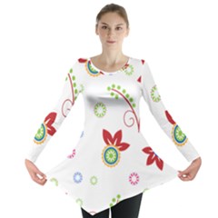Floral Flower Rose Star Long Sleeve Tunic 