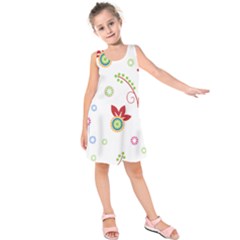 Floral Flower Rose Star Kids  Sleeveless Dress