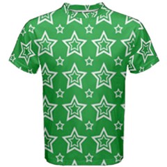 Green White Star Line Space Men s Cotton Tee by Alisyart