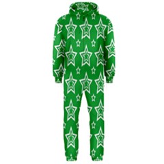 Green White Star Line Space Hooded Jumpsuit (men)  by Alisyart