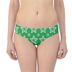 Green White Star Line Space Hipster Bikini Bottoms by Alisyart