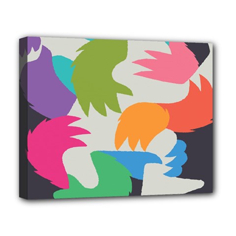 Hand Rainbow Blue Green Pink Purple Orange Monster Deluxe Canvas 20  X 16  