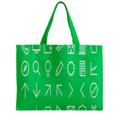 Icon Sign Green White Zipper Mini Tote Bag by Alisyart