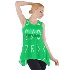 Icon Sign Green White Side Drop Tank Tunic by Alisyart