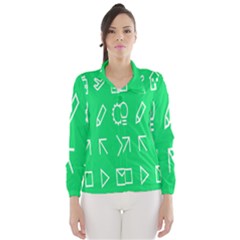 Icon Sign Green White Wind Breaker (women) by Alisyart