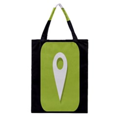 Location Icon Graphic Green White Black Classic Tote Bag