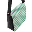 Crown King Triangle Plaid Wave Green White Flap Messenger Bag (S) View2