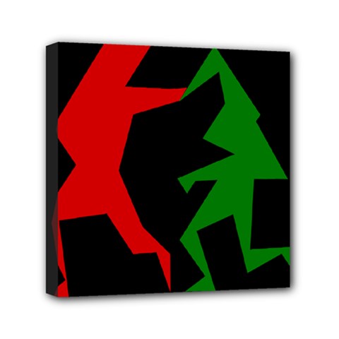 Ninja Graphics Red Green Black Mini Canvas 6  X 6 