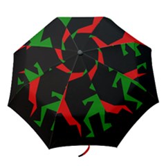 Ninja Graphics Red Green Black Folding Umbrellas