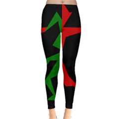 Ninja Graphics Red Green Black Leggings  by Alisyart