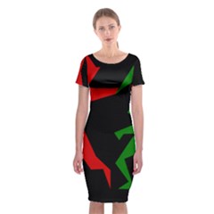 Ninja Graphics Red Green Black Classic Short Sleeve Midi Dress by Alisyart