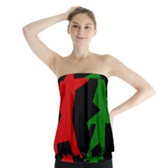 Ninja Graphics Red Green Black Strapless Top by Alisyart