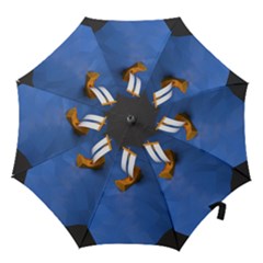 Low Poly Boat Ship Sea Beach Blue Hook Handle Umbrellas (small)