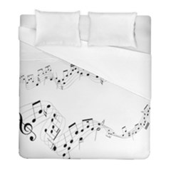 Music Note Song Black White Duvet Cover (full/ Double Size)