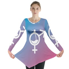 Perfume Graphic Man Women Purple Pink Sign Spray Long Sleeve Tunic 