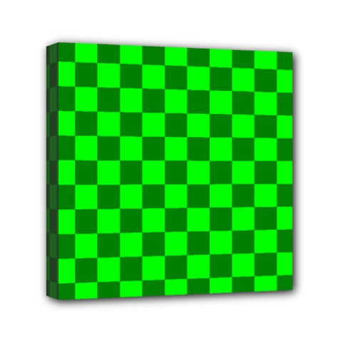 Plaid Flag Green Mini Canvas 6  X 6 