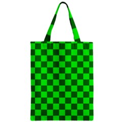 Plaid Flag Green Zipper Classic Tote Bag